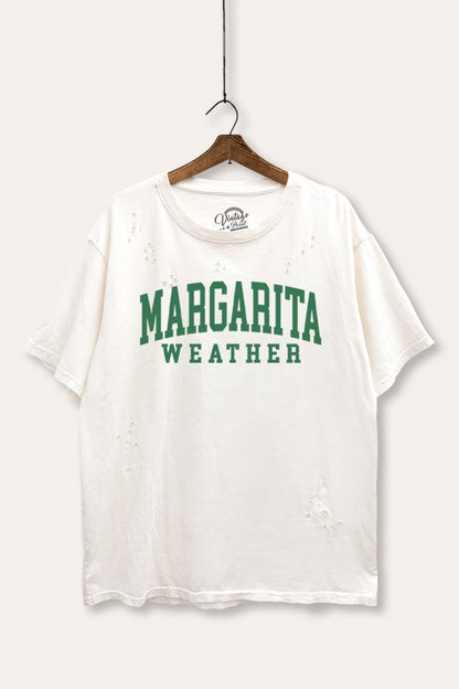 Margarita Weather Graphic Mineral Wash Distress Tee