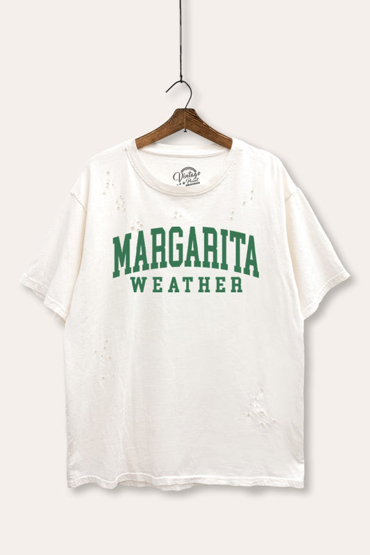 Margarita Weather Graphic Mineral Wash Distress Tee