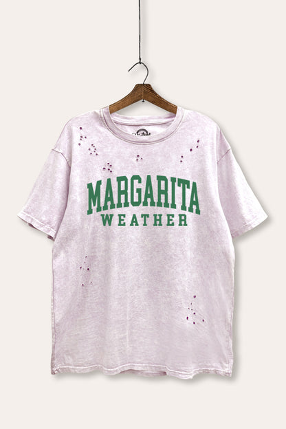 Margarita Weather Graphic Mineral Wash Distress Tee