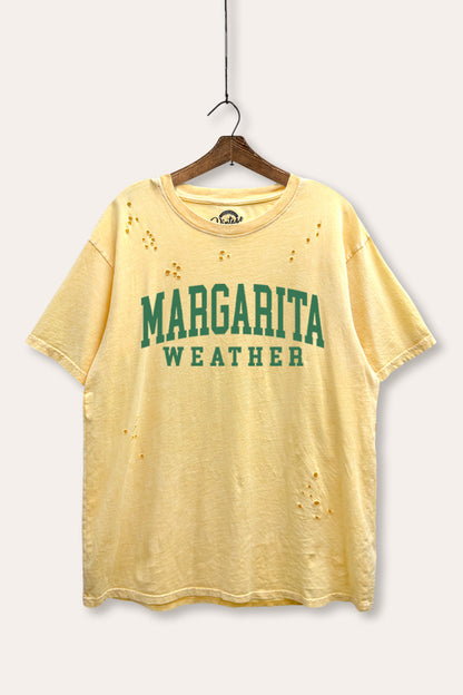Margarita Weather Graphic Mineral Wash Distress Tee