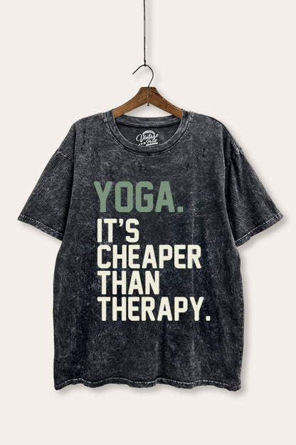 Yoga Therapy Graphic Mineral Wash Distress Tee