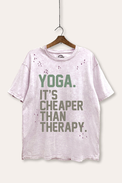 Yoga Therapy Graphic Mineral Wash Distress Tee