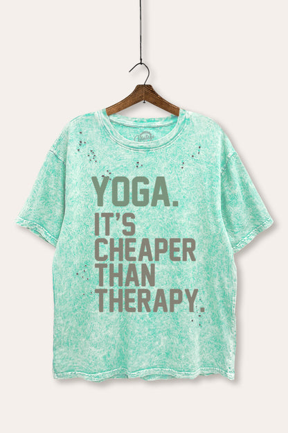 Yoga Therapy Graphic Mineral Wash Distress Tee