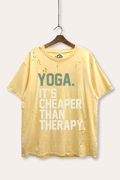 Yoga Therapy Graphic Mineral Wash Distress Tee