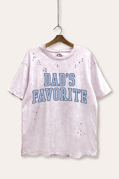 Dad's Favorite Typography Mineral Wash Distress Tee