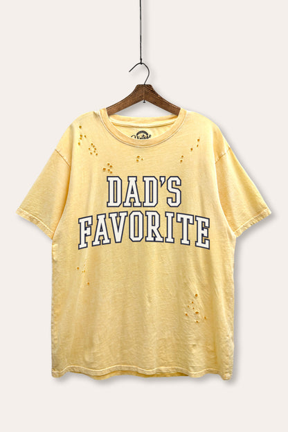 Dad's Favorite Typography Mineral Wash Distress Tee