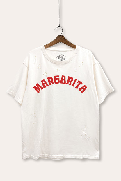 Margarita Arched Typography Mineral Wash Distress Tee