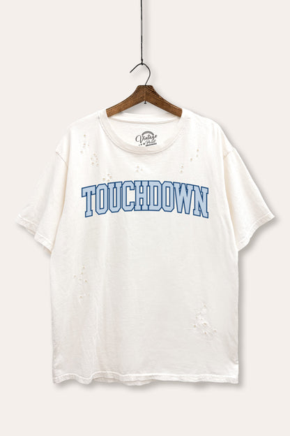 Touchdown Collegiate Sports Graphic Mineral Wash Distress Tee