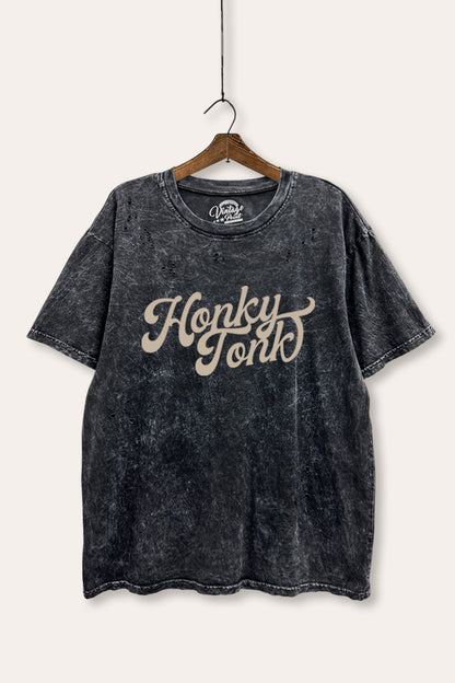Honky Tonk Graphic Mineral Wash Distress Tee