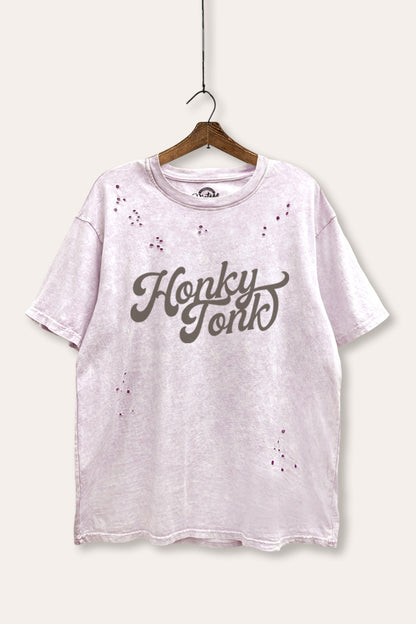 Honky Tonk Graphic Mineral Wash Distress Tee