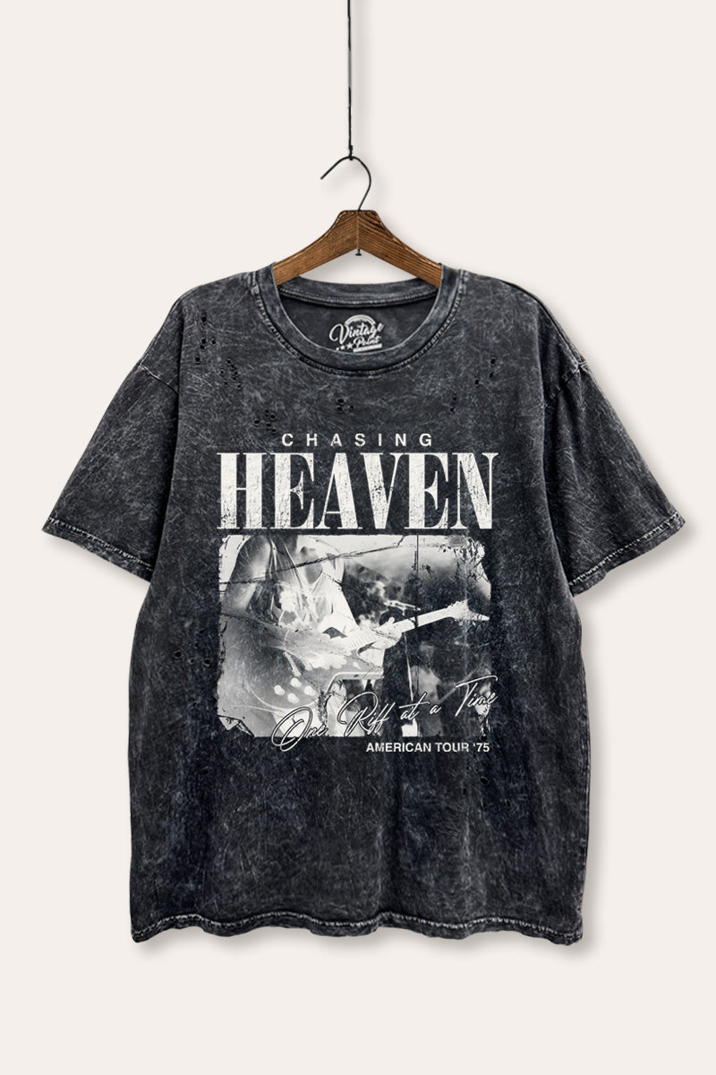 Rock American Tour Graphic Mineral Wash Laser Distress Tee