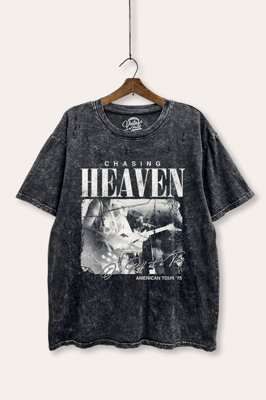 Rock American Tour Graphic Mineral Wash Laser Distress Tee