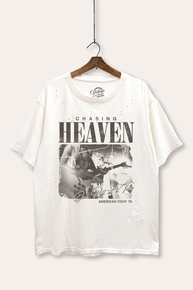 Rock American Tour Graphic Mineral Wash Laser Distress Tee