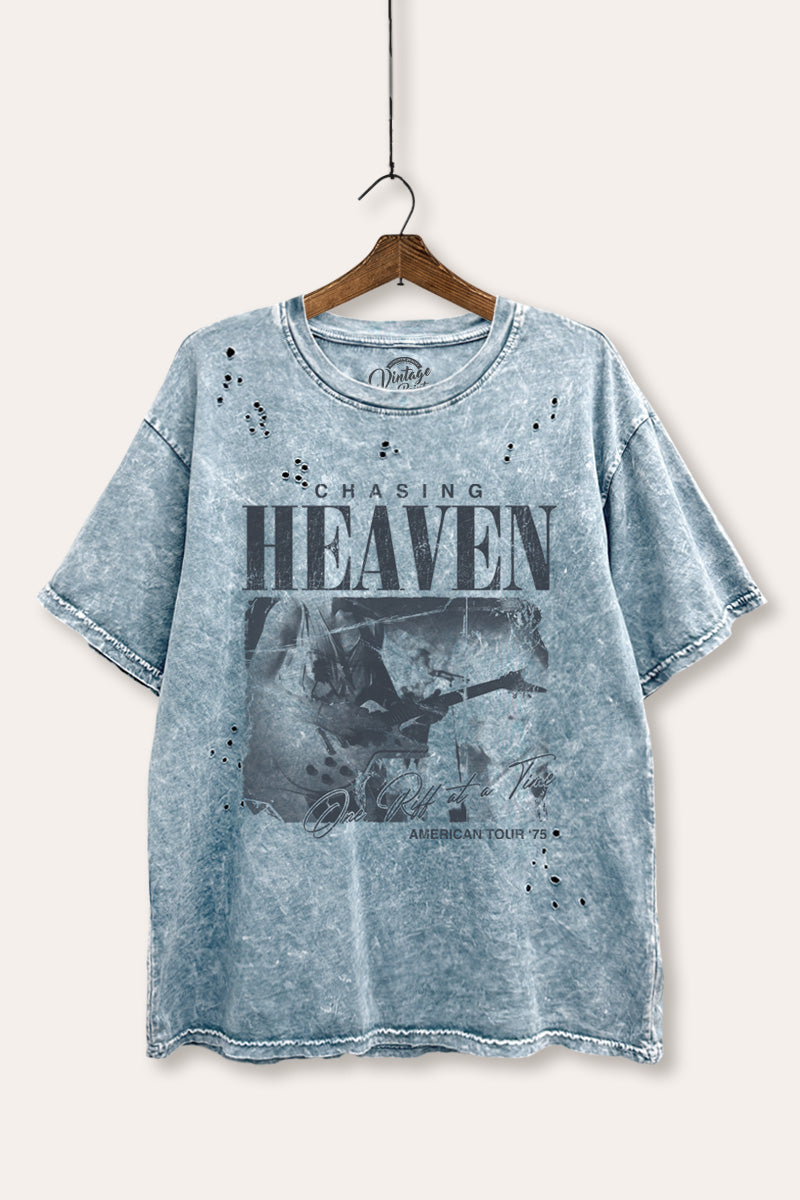 Rock American Tour Graphic Mineral Wash Laser Distress Tee