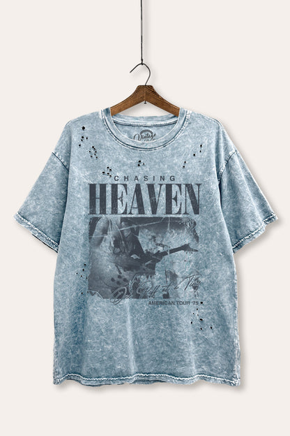 Rock American Tour Graphic Mineral Wash Laser Distress Tee