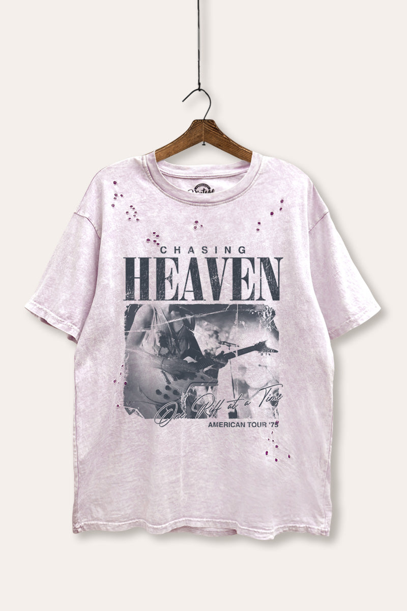 Rock American Tour Graphic Mineral Wash Laser Distress Tee