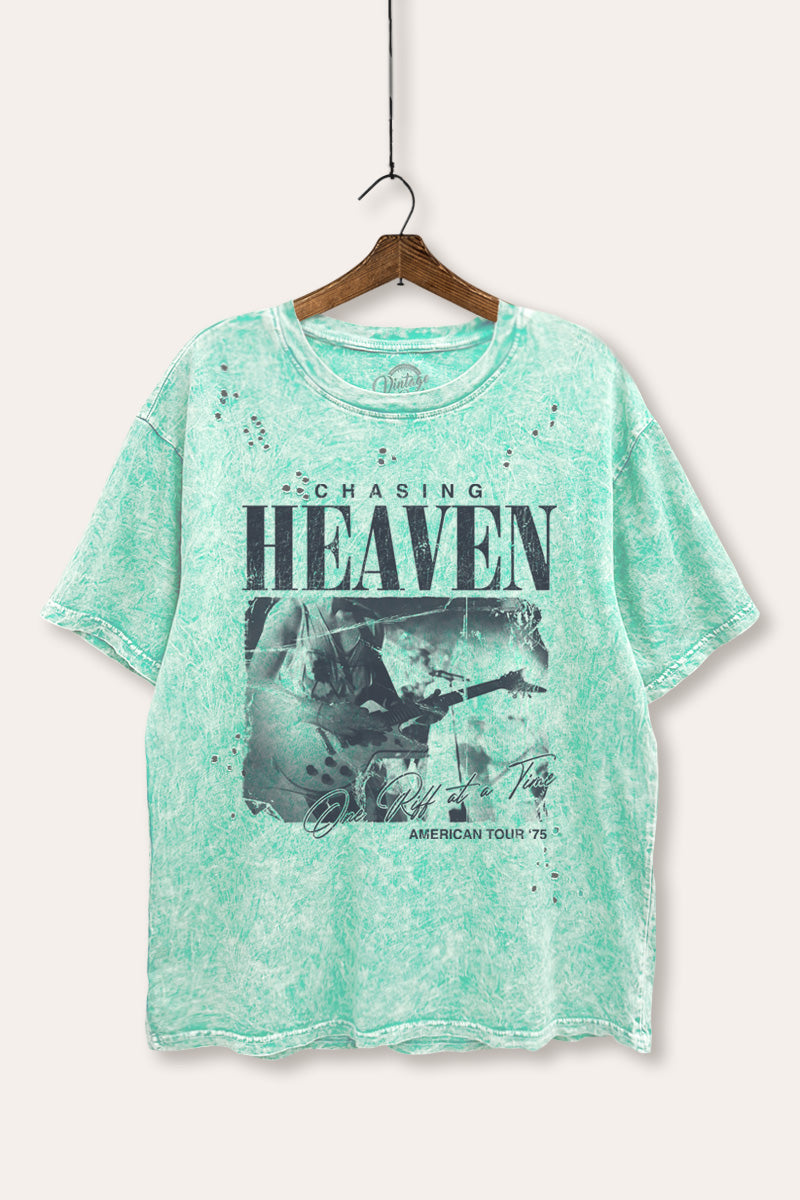 Rock American Tour Graphic Mineral Wash Laser Distress Tee