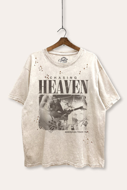 Rock American Tour Graphic Mineral Wash Laser Distress Tee