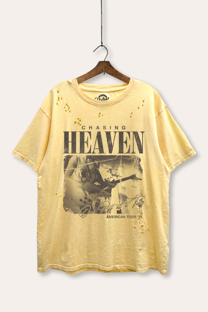 Rock American Tour Graphic Mineral Wash Laser Distress Tee