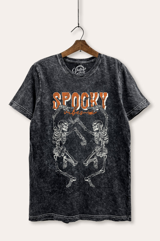 dancing skeletons mineral wash relaxed graphic t-shirt