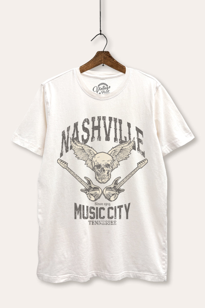 nashville music city mineral wash relaxed graphic tee
