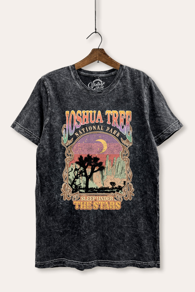 joshua tree theme mineral wash relaxed graphic tee