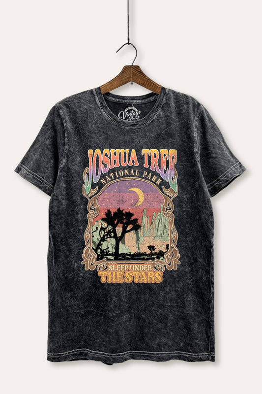 joshua tree theme mineral wash relaxed graphic tee
