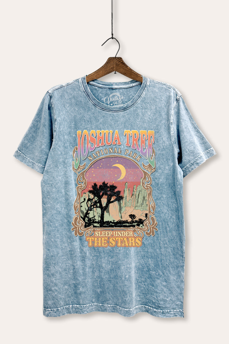 joshua tree theme mineral wash relaxed graphic tee