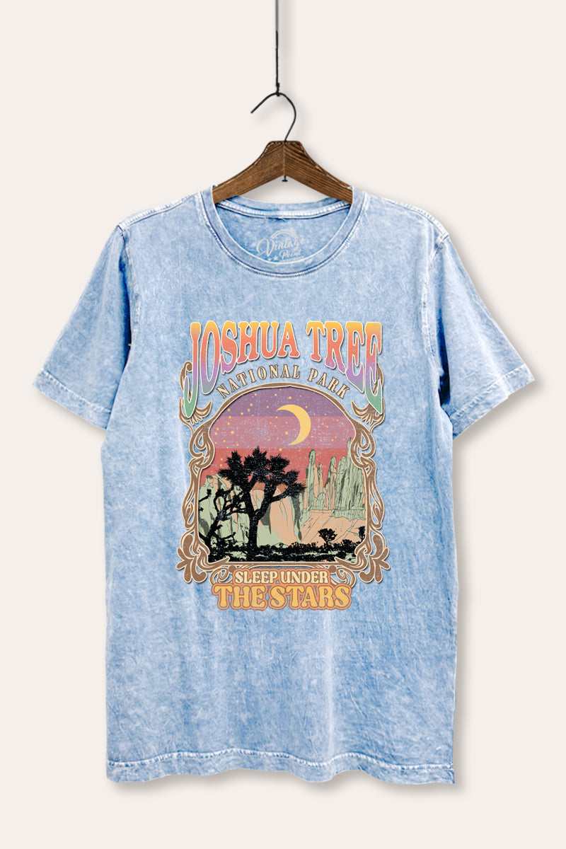 joshua tree theme mineral wash relaxed graphic tee
