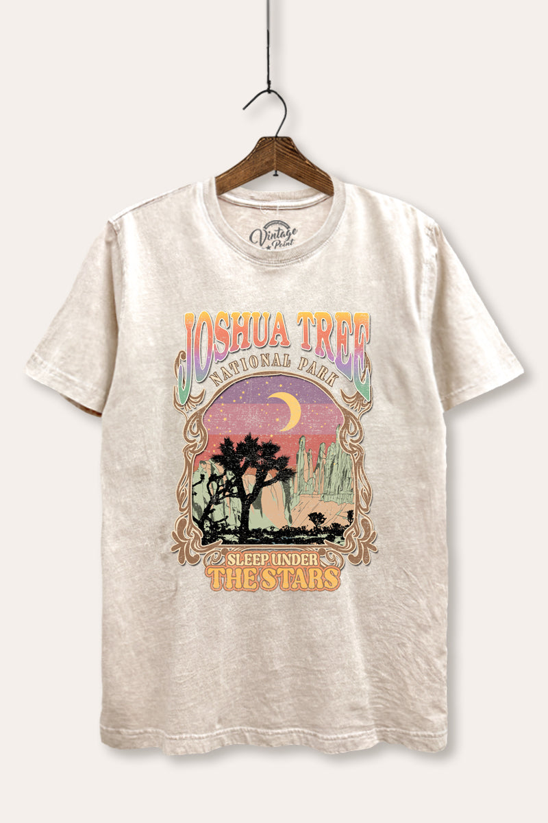 joshua tree theme mineral wash relaxed graphic tee