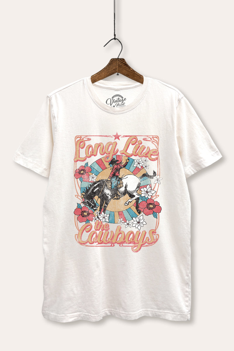 "long live the cowboys" mineral wash relaxed graphic t-shirt