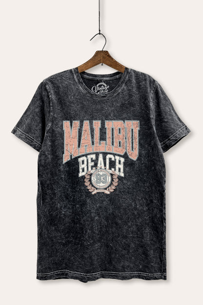 Malibu Beach Collegiate Graphic Mineral Wash Relaxed Tee