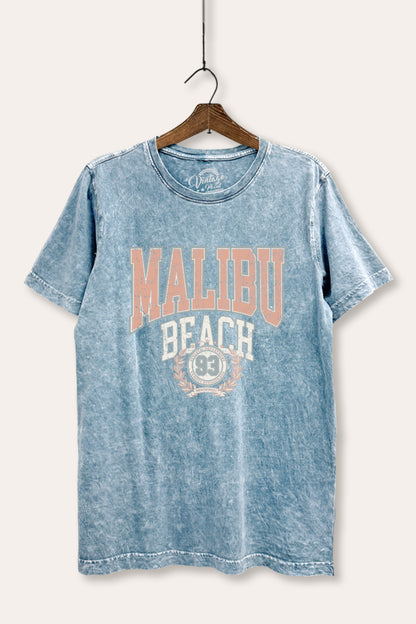 Malibu Beach Collegiate Graphic Mineral Wash Relaxed Tee