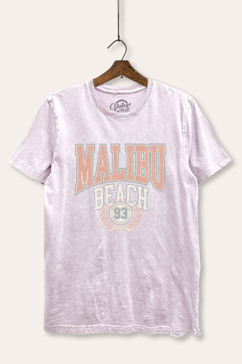 "malibu beach" mineral wash relaxed graphic t-shirt