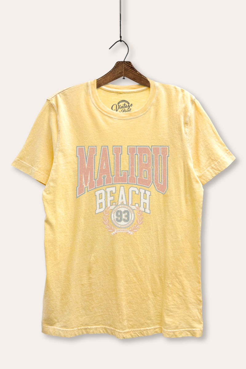 "malibu beach" mineral wash relaxed graphic t-shirt