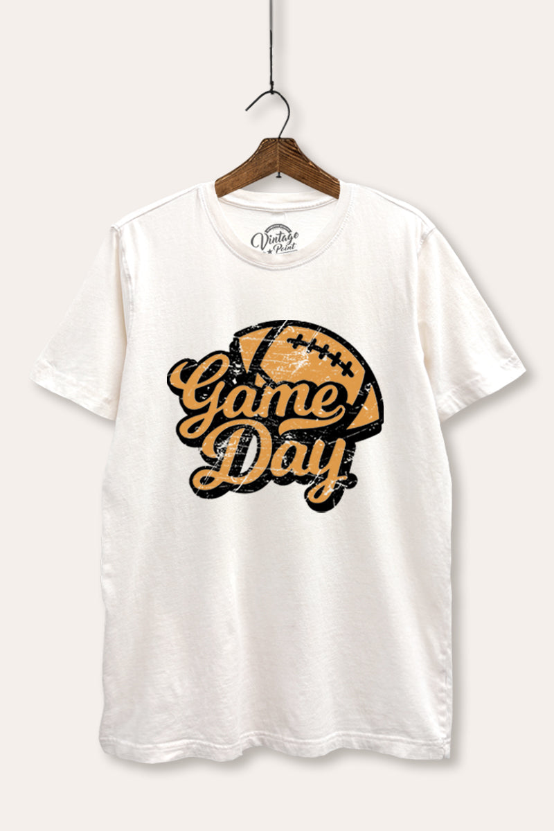 "game day" football mineral wash relaxed graphic t-shirt