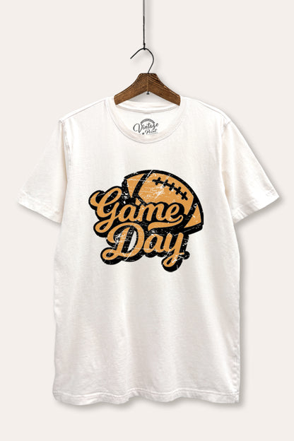 Game Day Football Graphic Mineral Wash Relaxed Tee