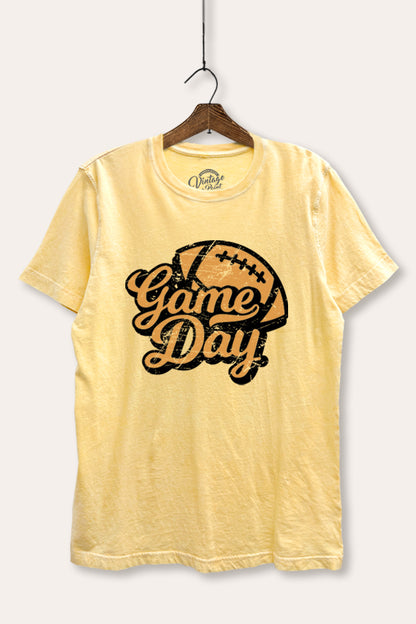 Game Day Football Graphic Mineral Wash Relaxed Tee