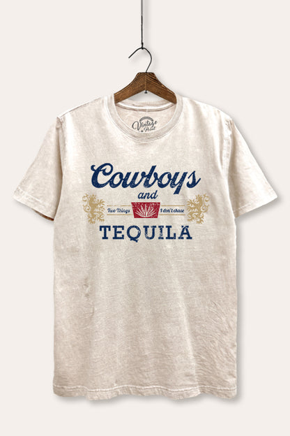 Cowboys & Tequila Western Graphic Mineral Wash Relaxed Tee
