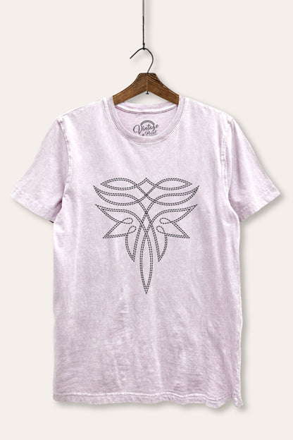 Western Boots Toe Stitch Graphic Mineral Wash Relaxed Tee