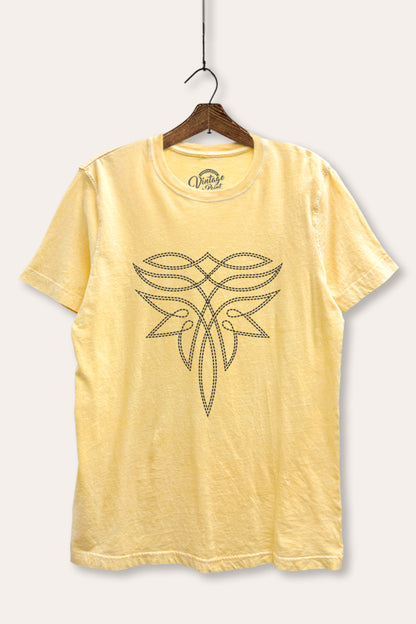 Western Boots Toe Stitch Graphic Mineral Wash Relaxed Tee