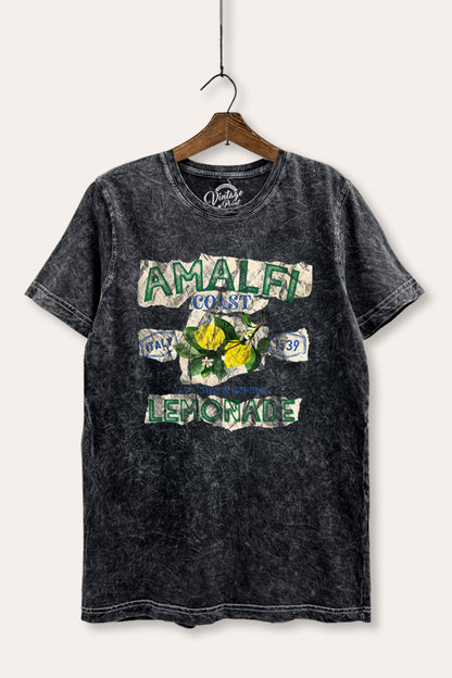 Amalfi Coast Lemon Fruit Graphic Mineral Wash Relaxed Tee