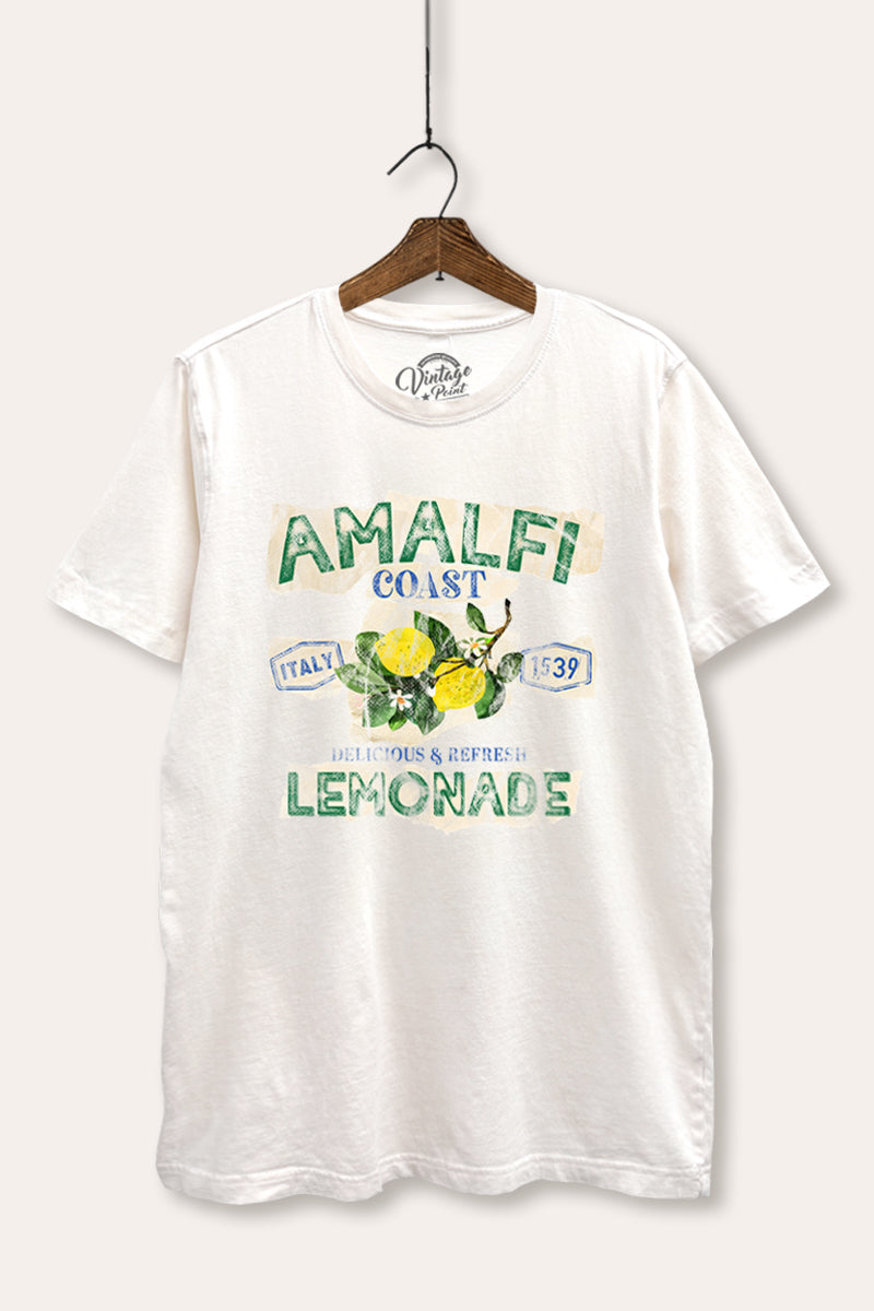 Amalfi Coast Lemon Fruit Graphic Mineral Wash Relaxed Tee