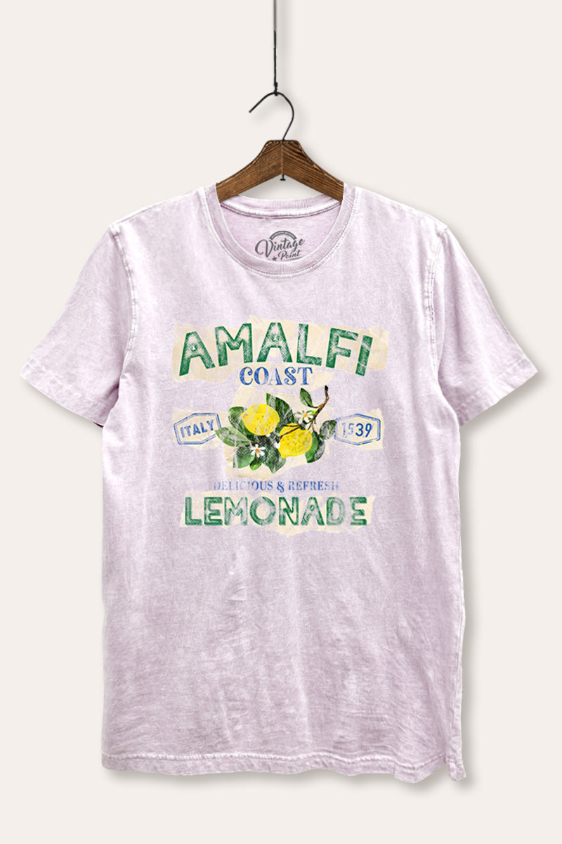 Amalfi Coast Lemon Fruit Graphic Mineral Wash Relaxed Tee
