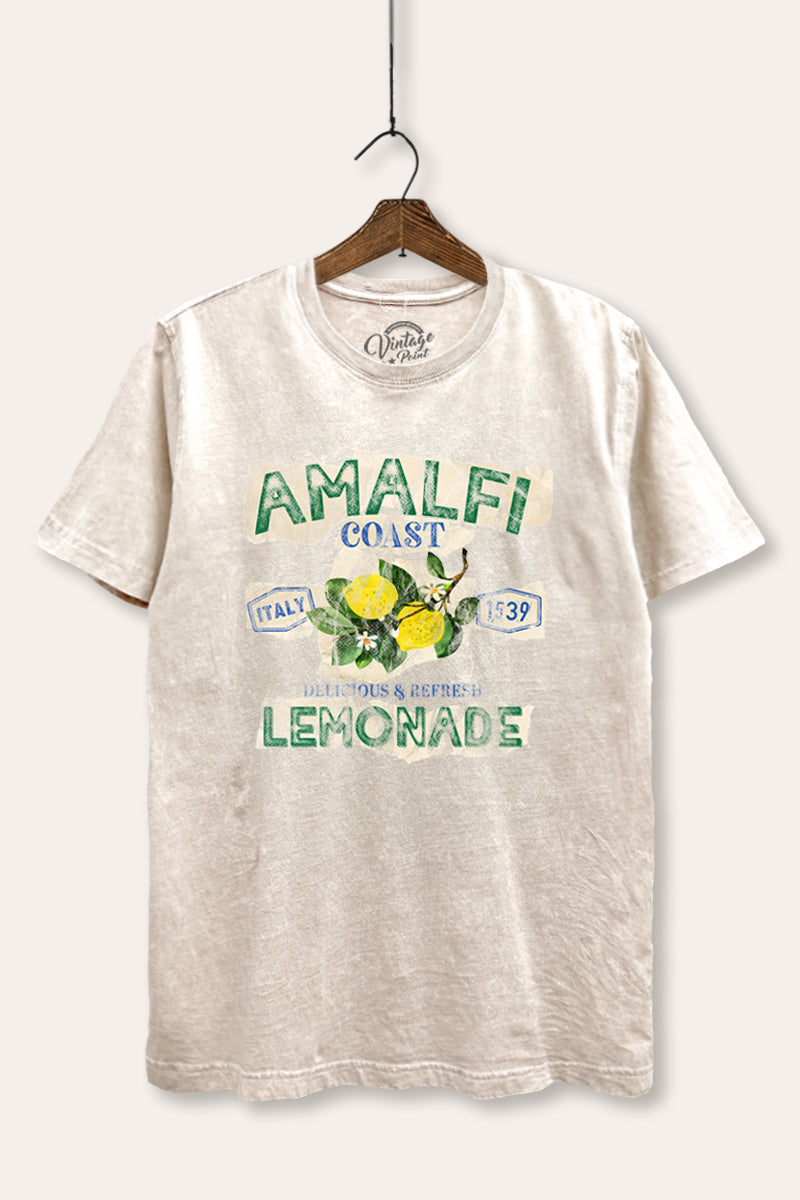 Amalfi Coast Lemon Fruit Graphic Mineral Wash Relaxed Tee