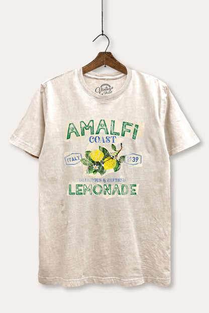 Amalfi Coast Lemon Fruit Graphic Mineral Wash Relaxed Tee