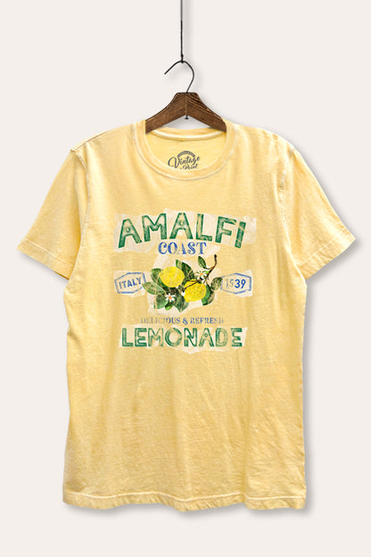 Amalfi Coast Lemon Fruit Graphic Mineral Wash Relaxed Tee