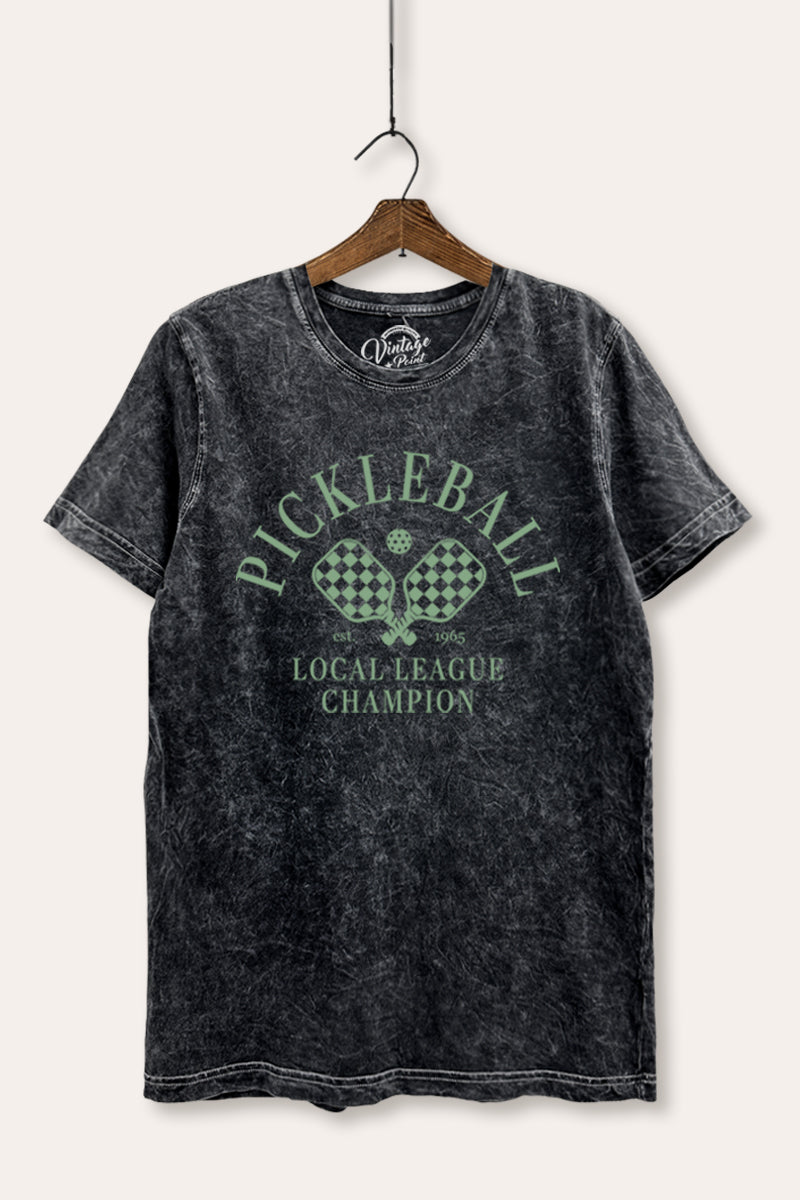 "pickleball champion" mineral wash relaxed graphic tee