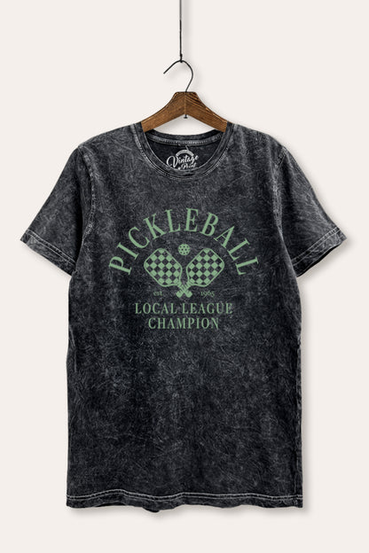Pickleball Champion Sports Graphic Mineral Wash Relaxed Tee