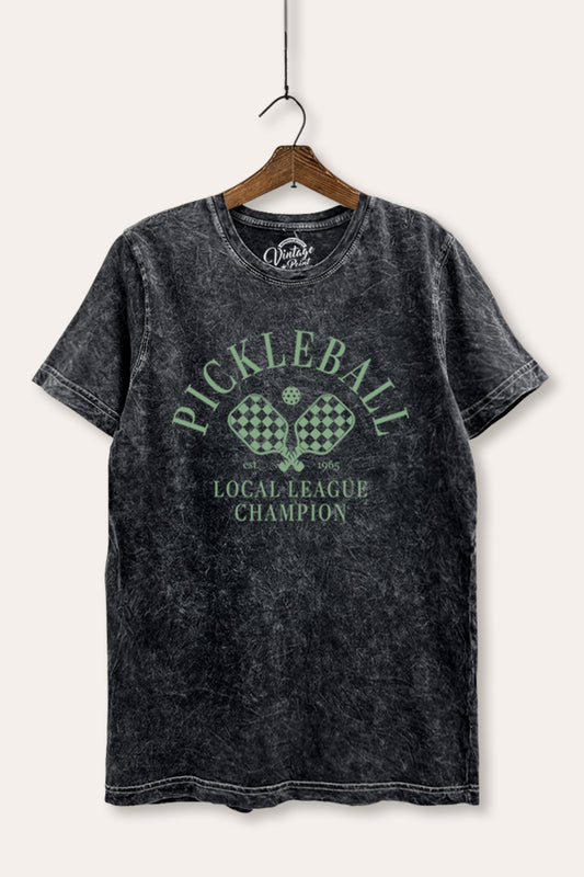 "pickleball champion" mineral wash relaxed graphic tee